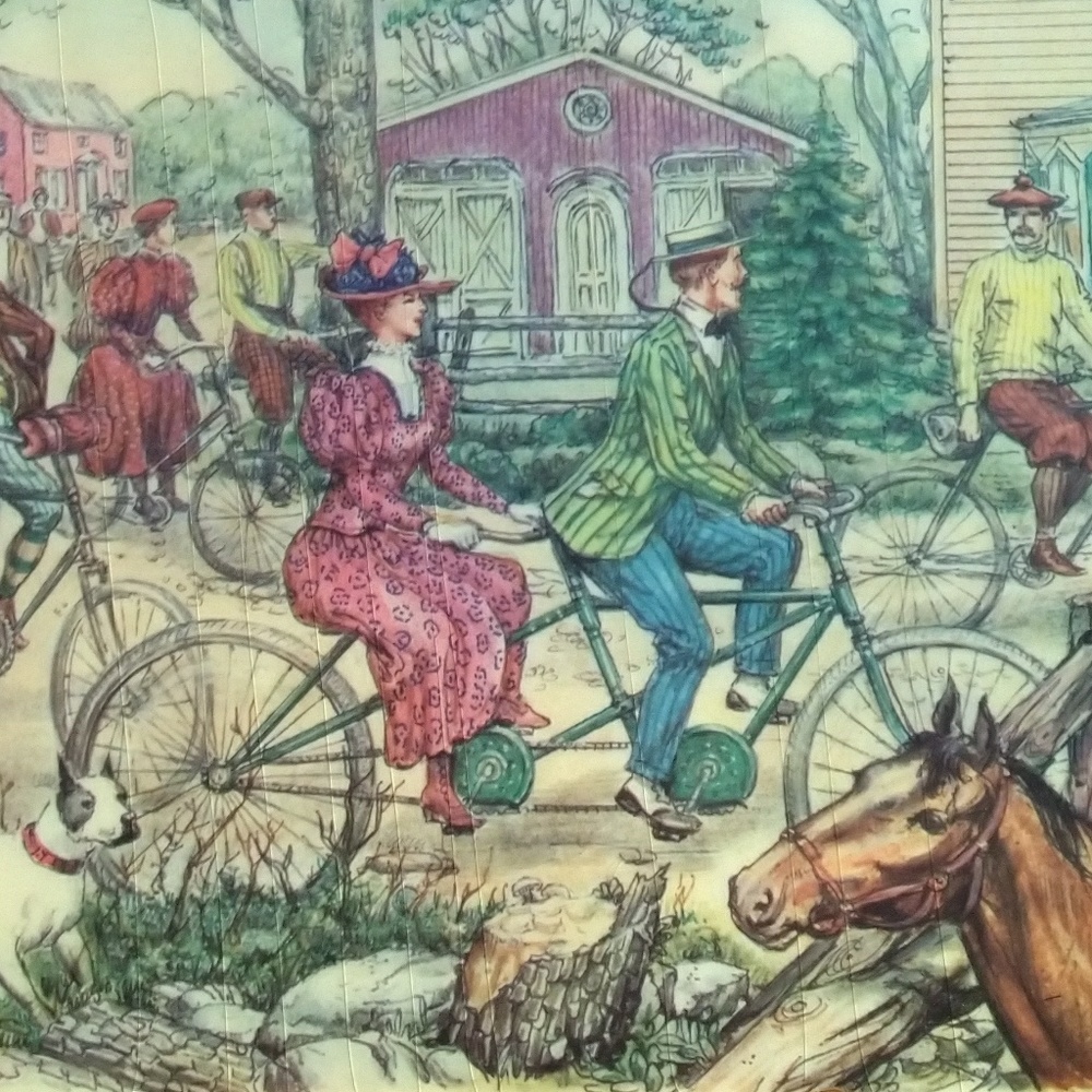 Vintage Wall decor Gibson Girls on Bicycles - Picture 2 of 3